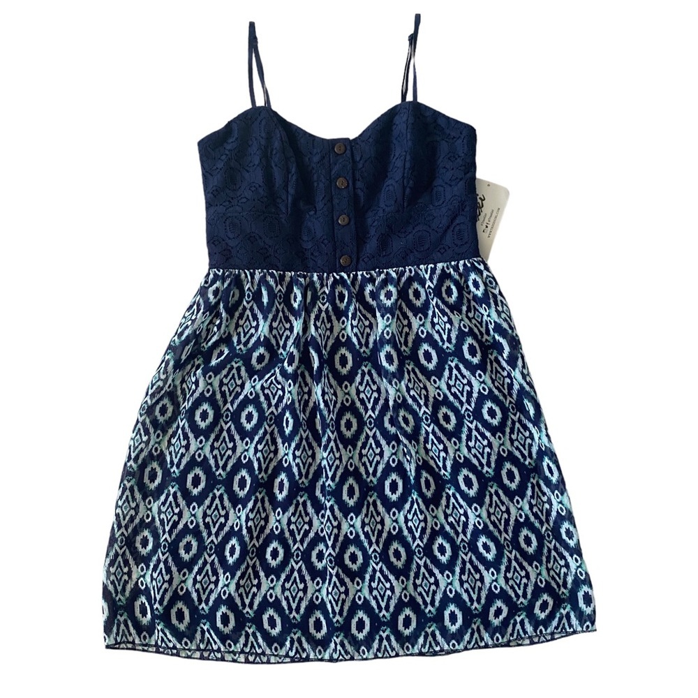 Trixxi navy teal fully lined juniors size 3 dress adjustable straps lacy